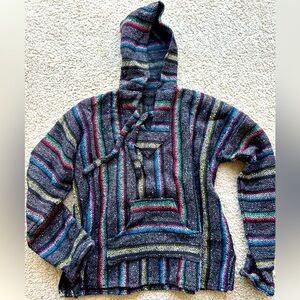 Multicolor Striped Women's Poncho